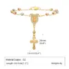 Wholesale Brass 18K Gold Plated Elegant Lady Sweet Inlay Portrait Cross Zircon Bracelets