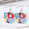 oly-9099f19403fedb1db24702567eab2e7d Wholesale Cross-border New School Season Pencil Apple Rainbow Love Ruler Pendant Earrings Acrylic Back-to-school Season Earrings
