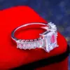 Wholesale New Square Zircon Rings Fashion Ladies Copper Zircon Hand Jewelry