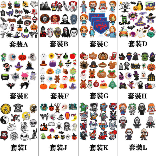 Wholesale Funny Anime Embroider Cloth Stickers Stitch Cartoon Alien Robot Dog Patch Stickers Bag Embroider Stickers Clown Stickers