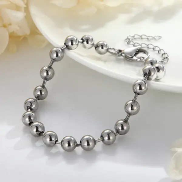 Wholesale PVD Coated 18K Gold Plated Round Stainless Steel Simple Style Waterproof Non Tarnish Bracelets