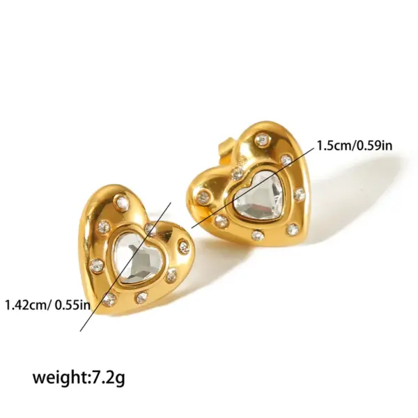 Wholesale PVD Coated Real Gold Plated Star Heart Shape 304 Stainless Steel Simple Style Commute Waterproof Non Tarnish Ear Studs