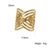 PVD Coated Real Gold Plated 18K Gold Geometric 304 Stainless Steel Retro Exaggerated Punk Waterproof Non Tarnish Open Rings