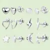 Wholesale 1 Pair Simple Style Streetwear Commute Pentagram Moon Heart Shape 304 Stainless Steel Ear Studs