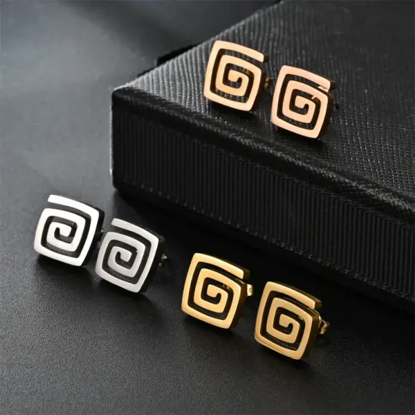 Wholesale Fashion Solid Color Stainless Steel Ear Studs 1 Pair