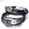 Wholesale Foreign trade jewelry four-button leather bracelet Europe and the United States hot diy bracelet pendant crystal jewelry accessories manufacturers spot