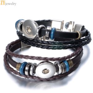 oly-90bbb7d762cca85e016908c12e0cf92d Wholesale Foreign trade jewelry four-button leather bracelet Europe and the United States hot diy bracelet pendant crystal jewelry accessories manufacturers spot
