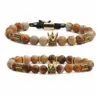 Wholesale Fashion Crown Copper Natural Stone Bracelet In Bulk