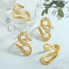 Wholesale PVD Coated Real Gold Plated 18K Gold Geometric 304 Stainless Steel Simple Style Waterproof Non Tarnish Open Ring