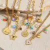 Wholesale Ion Plating (IP) 18K Gold Plated Sun Star Moon Heart Shape 304 Stainless Steel Casual Elegant Commute 304 Stainless Steel Multi Charms Necklace