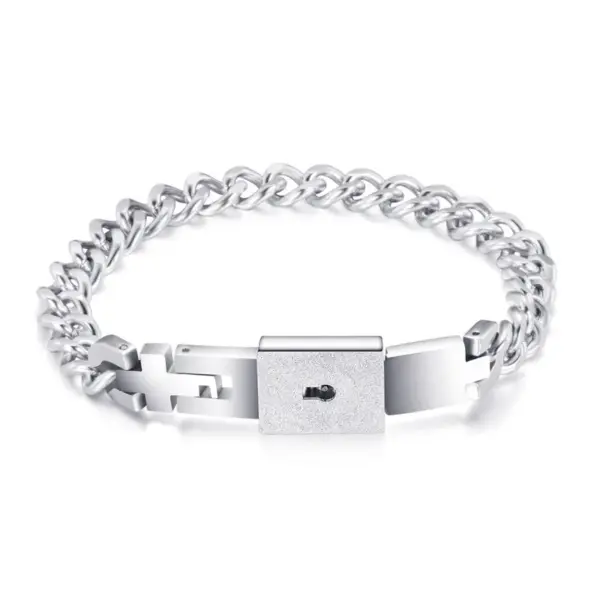 Fashion Creative Cole Lock Titanium Steel Bracelet Necklace Suit