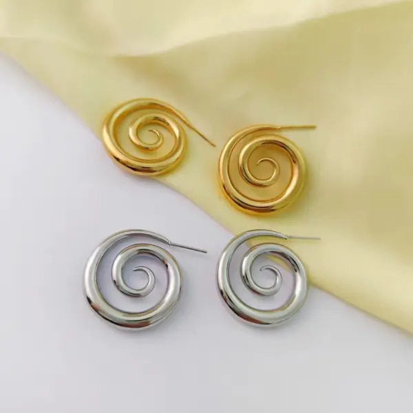 Wholesale PVD Coated 18K Gold Plated Real Gold Plated Geometric 304 Stainless Steel Casual Simple Style Waterproof Non Tarnish Earrings Necklace