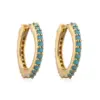 Wholesale Fashion Simple Copper Inlaid Color Diamond Round Ear Clip Earrings Women's Style Ring Light Luxury Earrings Factory Wholesale
