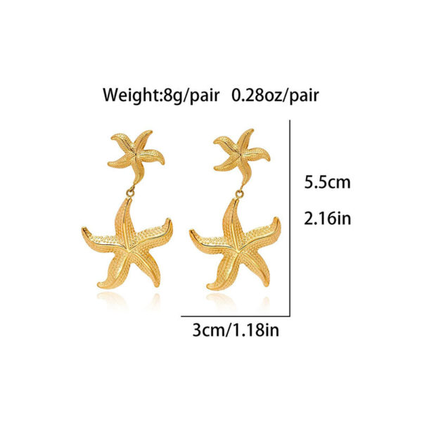 oly-90cdaf8d68e7f52bf7a59461a8fb781c Wholesale European and American Cross-Border Retro Simple Ocean Stainless Steel Earrings Fashion Ins Elegant Starfish Accessible Luxury High-End Jewelry