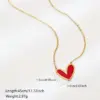 Wholesale 304 Stainless Steel Plastic Asymmetrical Heart Shape Ion Plating (IP) Acrylic 18K Gold Plated Cute Sweet Waterproof Non Tarnish Inlay Gold Pendant Necklace