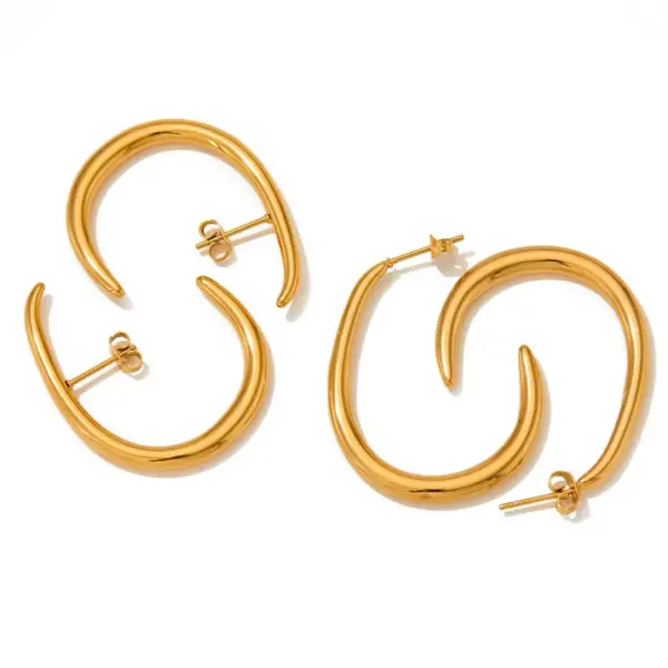 1 Pair Fashion Geometric Plating 304 Stainless Steel 16K Gold Plated White Gold Plated Gold Plated Stainless Steel Earrings
