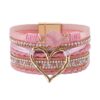 Wholesale Bohemian Love Weaving Diamond Set Bracelet
