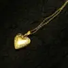 PVD Coated Real Gold Plated 18K Gold Heart 304 Stainless Steel French Style Waterproof Non Tarnish 304 Stainless Steel Pendant Necklace