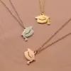 PVD Coated Real Gold Plated Solid Color 304 Stainless Steel Simple Style Classic Style Waterproof Non Tarnish 304 Stainless Steel Pendant Necklace