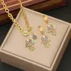 Wholesale PVD Coated 18K Gold Real Gold Plated Palm Stainless Steel Vintage Style Waterproof Non Tarnish 304 Stainless Steel Pendant Necklace