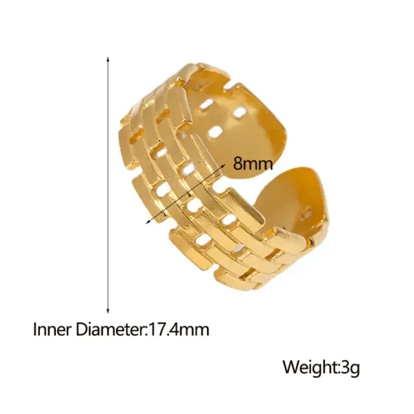 Wholesale Jewelry Retro Geometric 304 Stainless Steel 18K Gold Plated Plating Stainless Steel Rings