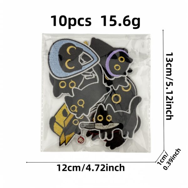 oly-90ec4263575c64455415f5ec6e5a61f5 Wholesale Cute Cartoon Animal Cloth Patch Embroider New Black Cat Embroidered Patch Accessories Ready-Made Clothing Accessories Ironing Patch