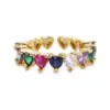 Wholesale Fashion Heart-shaped Copper Inlaid Zircon Ring Wholesale