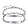 Wholesale Hip Hop Style Rectangle Stitching Chain Titanium Steel Id Bracelet