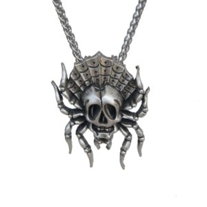 Wholesale Vintage Gothic Spider Pendant Necklace Antique Silver Necklace for Women Fashion Jewelry