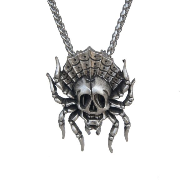 Wholesale Vintage Gothic Spider Pendant Necklace Antique Silver Necklace for Women Fashion Jewelry