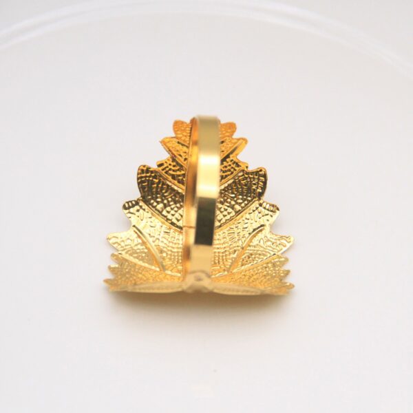 Wholesale Cross-border Leaves Metal Plated Napkin Ring Party Party Dining Table Plate Napkin Buckle Metal Napkin Manufacturers