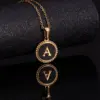 Wholesale PVD Coated 18K Gold Plated Round Letter 304 Stainless Steel Fashion Waterproof Non Tarnish 304 Stainless Steel Pendant Necklace
