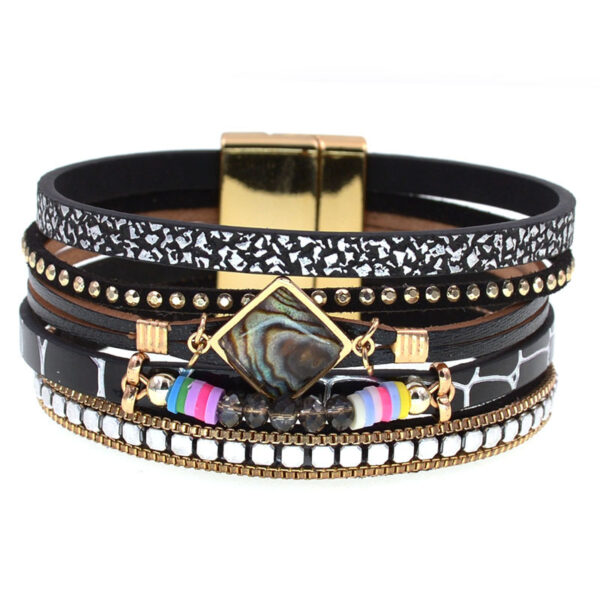 oly-910ad95a22593f876c8216c3c12b7fe1 Wholesale European and American hot sale high quality women's leather bracelet fashion fashion zircon accessories women's leather bracelet jewelry