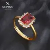 Wholesale Jewelry Elegant XUPING Square Copper Artificial Gemstones 18K Gold Plated Inlay Open Rings