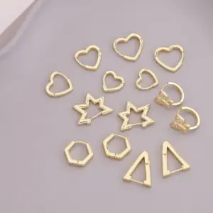 Europe And America Cross Border New Geometric Metal 18k Gold Earrings Simple Personality Gothic Stud Earrings Nightclub Earrings E360