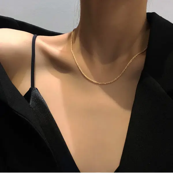 PVD Coated 18K Gold Plated Geometric 304 Stainless Steel Simple Style Waterproof Non Tarnish 304 Stainless Steel Necklace