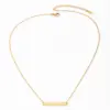 Wholesale Jewelry Simple Style Customization Laser Engraving Rectangle 201 Stainless Steel 18K Gold Plated Plating Necklace