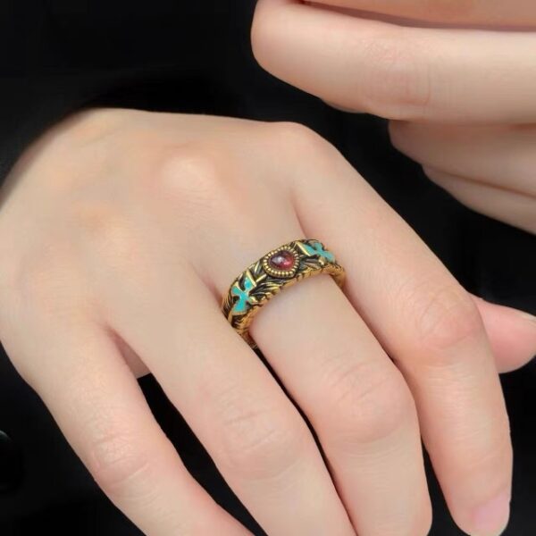 Wholesale British Museum Series Retro Bird Title Old Design Exquisite Love Flying Goose Internet Celebrous Same Style Open Ring