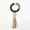 Wholesale Silicone Beads Tassel Wood Beads Wrist Keychain