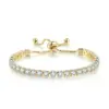 Wholesale Jewelry Elegant Geometric Copper Zircon Bracelets Box Chain Tennis Chain