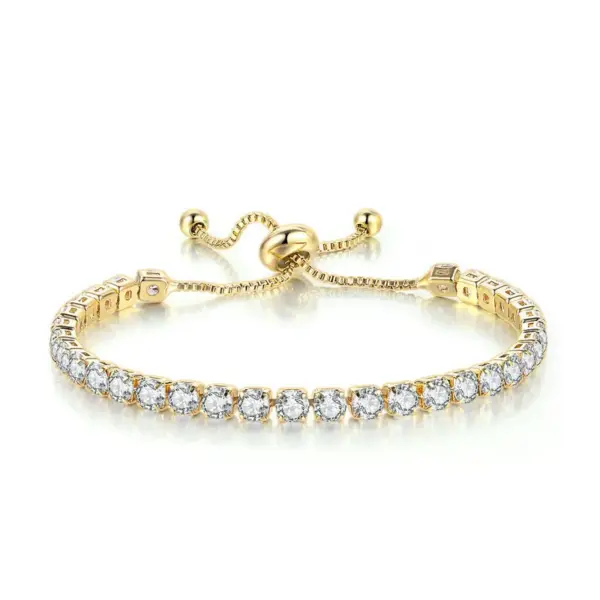 Wholesale Jewelry Elegant Geometric Copper Zircon Bracelets Box Chain Tennis Chain
