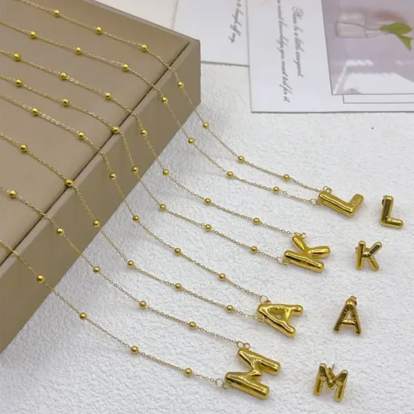 304 Stainless Steel Letter PVD Coated Golden Plated Elegant Hip-Hop Simple Style Gold Jewelry Set