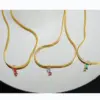 Wholesale 667 Stainless Steel Copper Vacuum Furnace Outer 18K Gold Plated Retro Inlaid Zircon Geometric Rhinestones Pendant Necklace