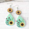 oly-912ee63d2b80b03dd263b7991d531976 Wholesale Cross-border New Western Style Sunflower Splicing Water Drop Pendant Earrings Acrylic Double-sided Mother's Day Earrings