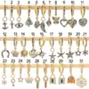 Wholesale Fashion Geometric Inlay Copper Zircon Charm Sleeper Hoop Earrings Earrings