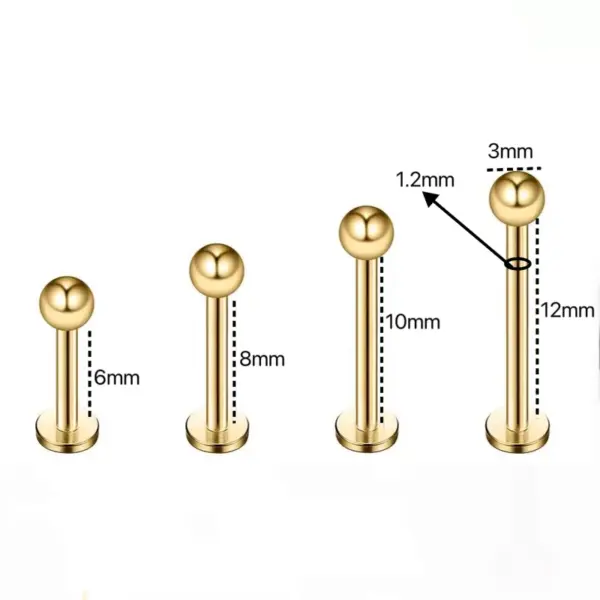 1 Piece Lip Rings Casual Sexy Classic Style Round Round Dots 316L Stainless Steel Waterproof Non Tarnish Surgical Steel Ion Plating (IP) 14K Gold Plated Lip Rings Ear Cartilage Rings & Studs