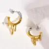 Wholesale 1 Pair Fashion C Shape Plating 201 Stainless Steel Stainless Steel Earrings