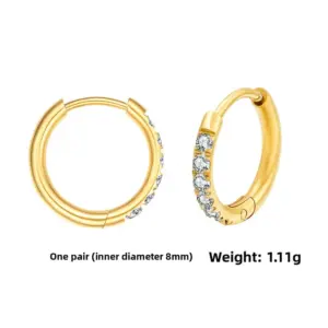 Gold/pair 2.0*8mm / Stainless Steel/Pair