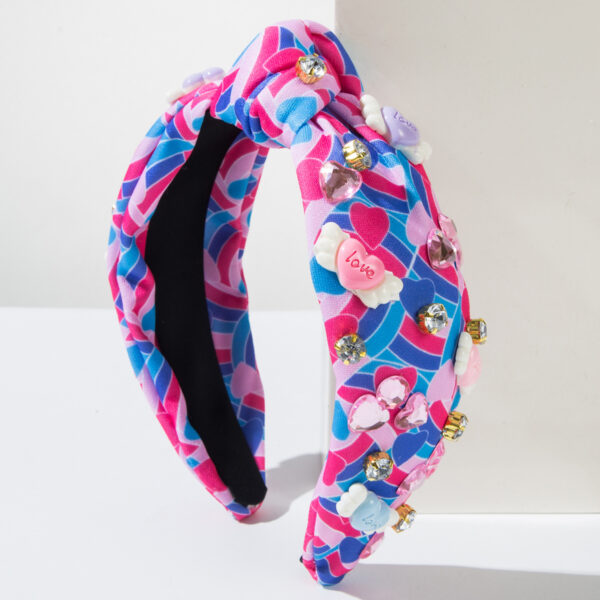 Wholesale New cross-border Valentine's Day headband with rhinestone angel wings, heart and letter accessories, sweet and cute holiday hair accessory