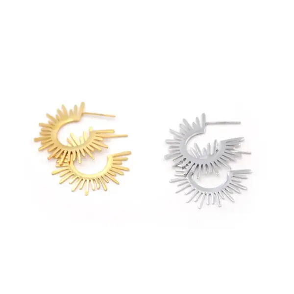 Wholesale Fashion Plating 304 Stainless Steel No Inlaid 18K Gold Plated Earrings